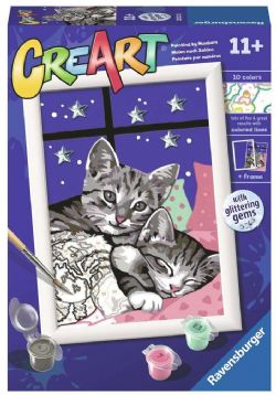 PEINTURE À NUMÉROS CREART RAVENSBURGER - CHATONS ENDORMIS AVEC GEMMES - 5